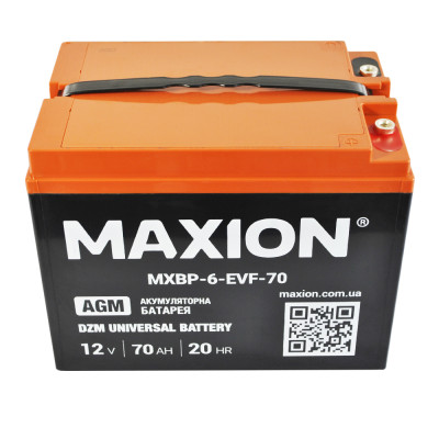 Промисловий акумулятор MAXION AGM 12V 70Ah L+ (лівий +) BP-6 EVF 70