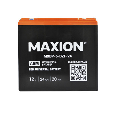 Промисловий акумулятор MAXION AGM 12V 24Ah R+ (правий +) BP-6 DZF 24