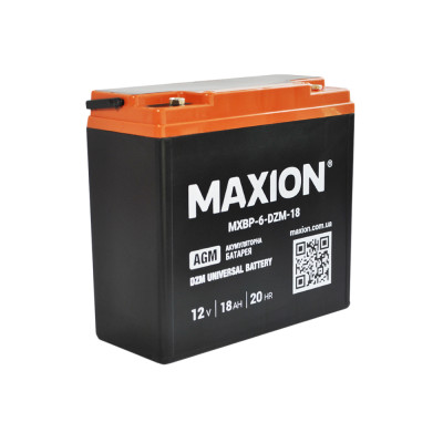 Промисловий акумулятор MAXION AGM 12V 18Ah R+ (правий +) BP-6 DZM 18