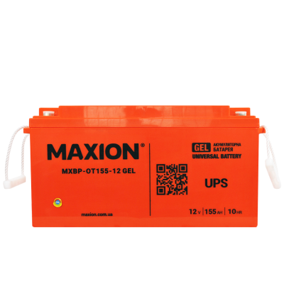 Акумулятор гелевий 12V 155Ah MAXION BP OT 155 - 12 GEL  для інверторів та ДЖБ