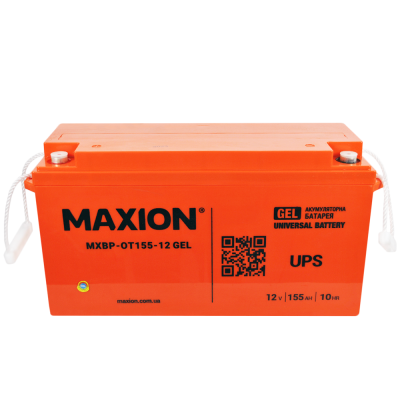 Акумулятор гелевий 12V 155Ah MAXION BP OT 155 - 12 GEL  для інверторів та ДЖБ