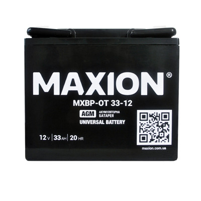 Акумулятор AGM 12V 33Ah MAXION MXBP OT 33 - 12 для UPS та ДЖБ