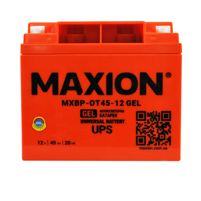Акумулятор гелевий 12V 45Ah MAXION BP OT 45 - 12 GEL для інверторів та ДЖБ