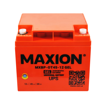 Акумулятор гелевий 12V 45Ah MAXION BP OT 45 - 12 GEL для інверторів та ДЖБ