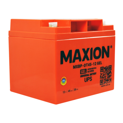 Акумулятор гелевий 12V 45Ah MAXION BP OT 45 - 12 GEL для інверторів та ДЖБ