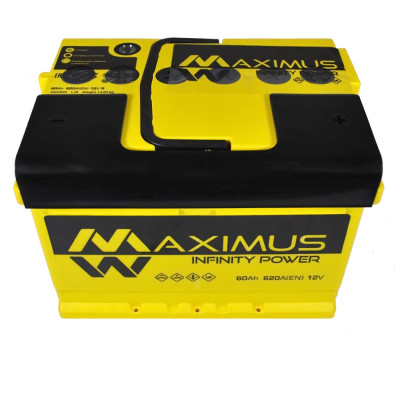 Аккумулятор MAXIMUS 60Ah 620A R+ (правый +) MF L2B Аккумулятор MAXIMUS 60Ah 620A R+ (правый +) MF L2B