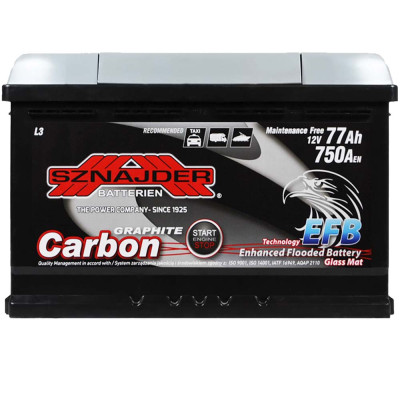 Акумулятор SZNAJDER EFB 77Ah 750A R+ Carbon Start Stop (правий +) L3