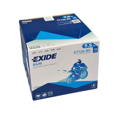 Мото акумулятор EXIDE ET 12A-BS (12V, 9.5A)