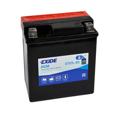 Мото акумулятор EXIDE ETX 7L-BS EXIDE (12V, 6A)