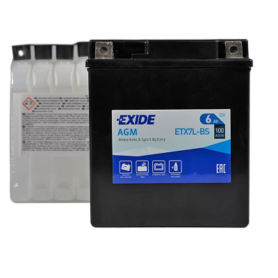 Мото акумулятор EXIDE ETX 7L-BS EXIDE (12V, 6A)
