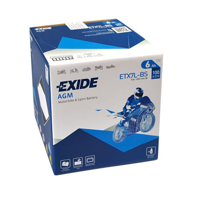 Мото акумулятор EXIDE ETX 7L-BS EXIDE (12V, 6A)