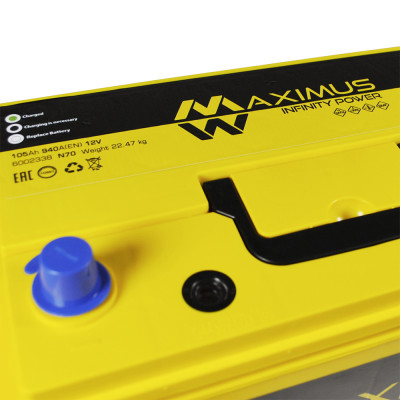 Акумулятор MAXIMUS 105Ah 940A R+ Asia smf (N70) Акумулятор MAXIMUS 105Ah 940A R+ Asia smf (N70)