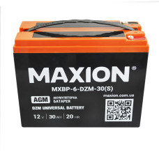 Промисловий акумулятор MAXION AGM 12V 30Ah L+ (лівий +) BT- 6 DZM 30S