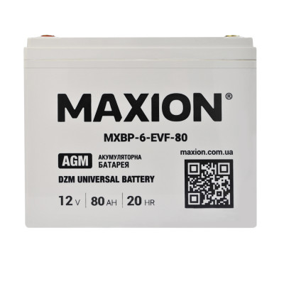 Промисловий акумулятор MAXION AGM 12V 80Ah L+ (лівий +) BP-6 EVF 80