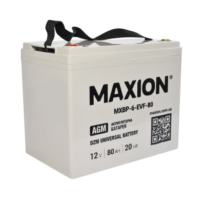 Промисловий акумулятор MAXION AGM 12V 80Ah L+ (лівий +) BP-6 EVF 80