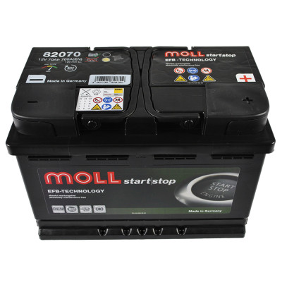 Акумулятор MOLL EFB (L3) 70Ah 700A R+ (правий +)