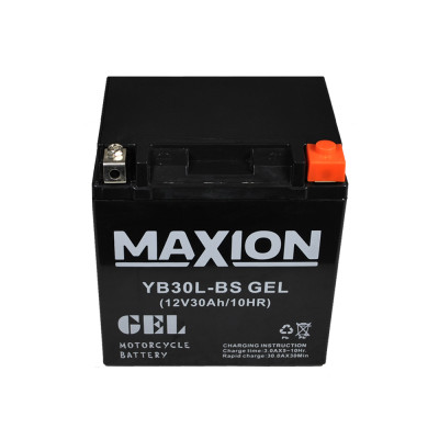 Мото акумулятор MAXION Gel 12V 30A R+ (правий +) YB 30L-BS