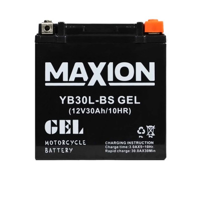 Мото акумулятор MAXION Gel 12V 30A R+ (правий +) YB 30L-BS