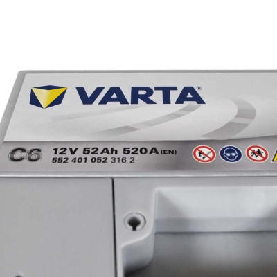 Акумулятор VARTA 52Ah 520А R+ Silver Dynamic (правий +) C6