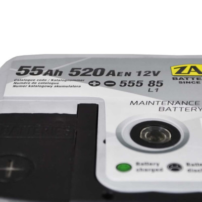 Акумулятор ZAP Silver 55Ah 520A L+ (правий +) L1 (555 85)