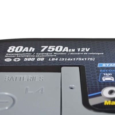 Акумулятор ZAP EFB (LB4) 80Аh 750А Carbon R+ (h=175) (580 08)