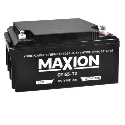 Промышленный аккумулятор MAXION AGM 12V 65Ah R+ (правый +) 12-65