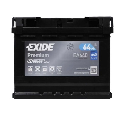 Акумулятор EXIDE 64Аh 640Ah Premium EA640 R+ (правий +)