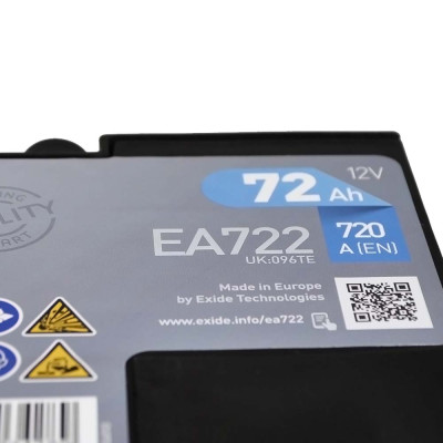 Акумулятор EXIDE 72Аh 720Ah Premium EA722 R+ (правий +)
