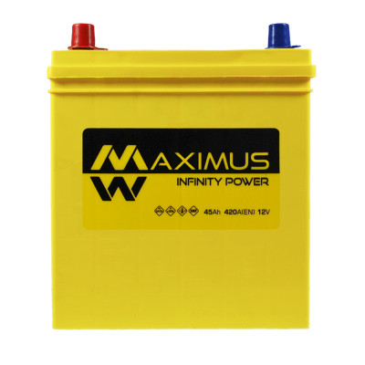 Акумулятор MAXIMUS 45Ah 420A L+ Asia smf (NS40) т.к.