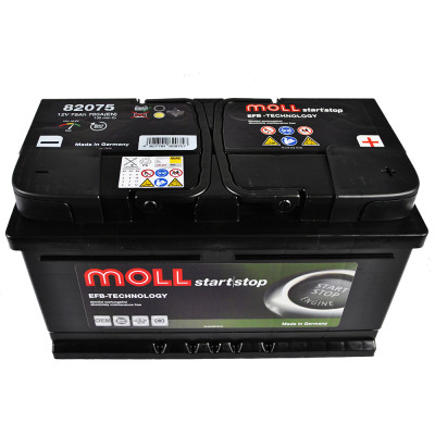 Акумулятор MOLL EFB 75Ah 760A R+ (правий+) (Lb4)