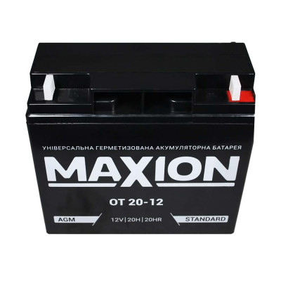 Промисловий акумулятор MAXION AGM 12V 20Ah R+ (правий +) 12-20