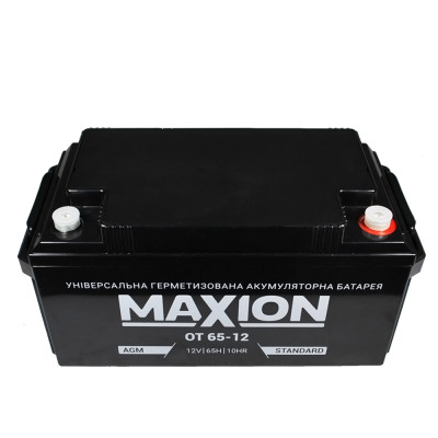 Промышленный аккумулятор MAXION AGM 12V 65Ah R+ (правый +) 12-65