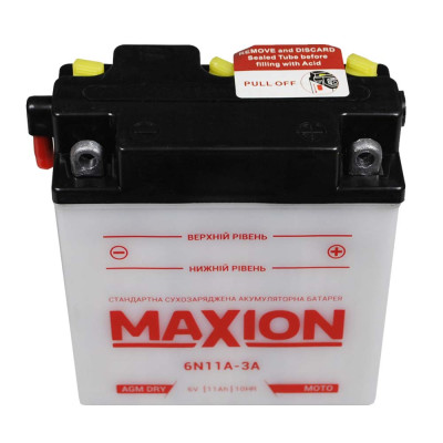 Мото акумулятор MAXION 6V 11A R+ (правий +) 6N 11A-3A