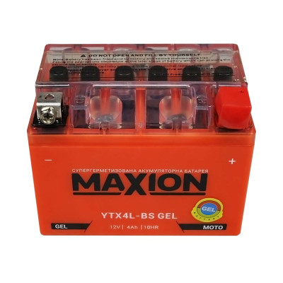Мото акумулятор MAXION Gel 12V 4A R+ (правий +) YTX 4L-BS