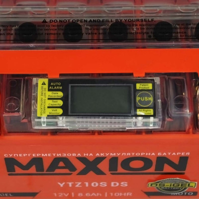 Мото акумулятор MAXION 12V, 8.6A L+ (лівий +) YTZ 10S DS (DS-iGEL)
