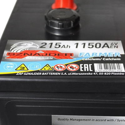 Аккумулятор SZNAJDER Farmer 215Ah 1150A R+ (правый +)