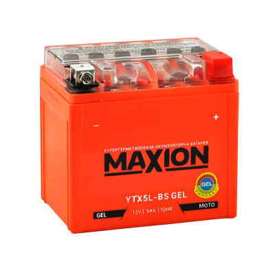 Мото акумулятор MAXION Gel 12V 5A R+ (правий +) YTX 5L-BS