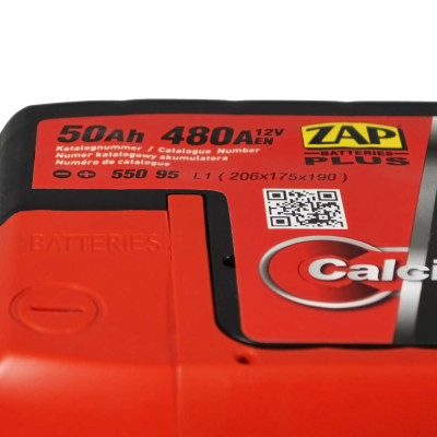 Акумулятор ZAP Plus 50Ah 480A R+ (правий +) L1 (550 95)
