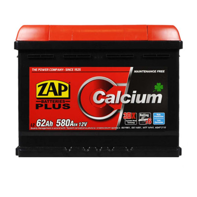 Акумулятор ZAP Plus 62Ah 580A L+ (лівий +) 562 96