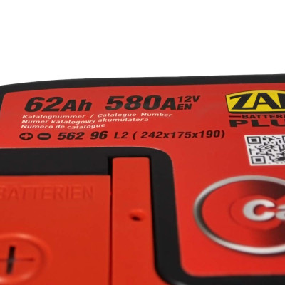 Акумулятор ZAP Plus 62Ah 580A L+ (лівий +) 562 96 Акумулятор ZAP Plus 62Ah 580A L+ (лівий +) 562 96