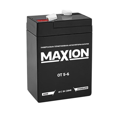 АКБ OT MAXION 6- 5 (6V,5Ah) 20шт/ящ АКБ OT MAXION 6- 5 (6V,5Ah) 20шт/ящ