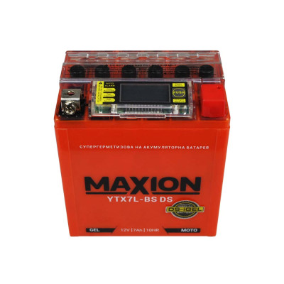 Мото акумулятор MAXION 12V 7A R+ (правий +) YTX 7L-BS DS (DS-iGEL)