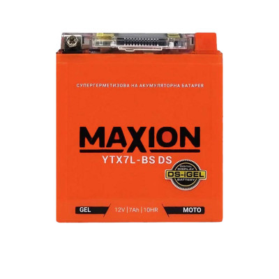 Мото акумулятор MAXION 12V 7A R+ (правий +) YTX 7L-BS DS (DS-iGEL)