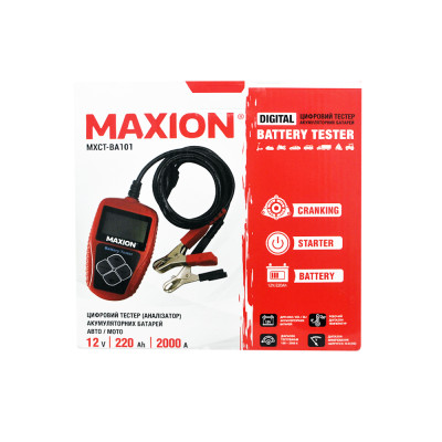 Цифровий тестер (аналізатор) акумуляторних батарей MAXION DIGITAL 12V 220Ah 2000А (BA 101)