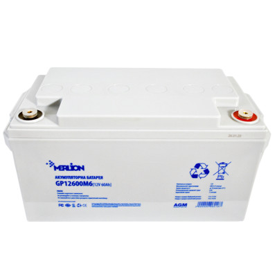 Промисловий акумулятор MERLION AGM 12V 60Ah R+ (правий +) Промисловий акумулятор MERLION AGM 12V 60Ah R+ (правий +)