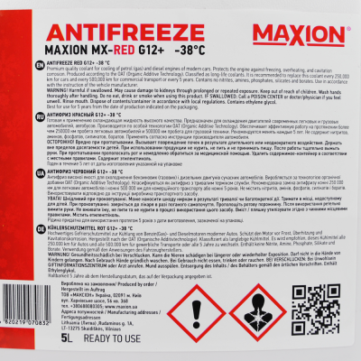 Антифриз MAXION 5L G12+ -38°C RED
