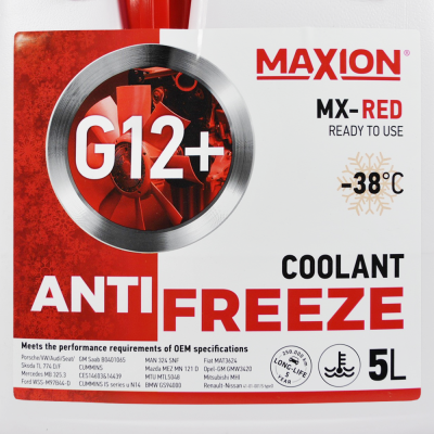 Антифриз MAXION 5L G12+ -38°C RED