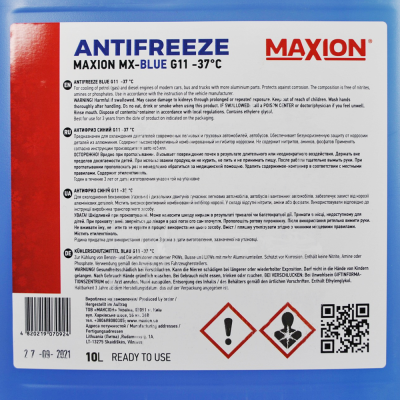 Антифриз MAXION 10L G11 -37 ° C BLUE