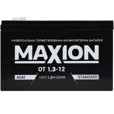 Промисловий акумулятор MAXION AGM 12V 1.3Ah R+ (правий +) 12-1.3