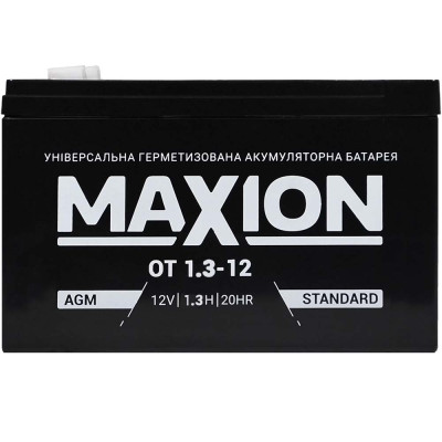 Промисловий акумулятор MAXION AGM 12V 1.3Ah R+ (правий +) 12-1.3